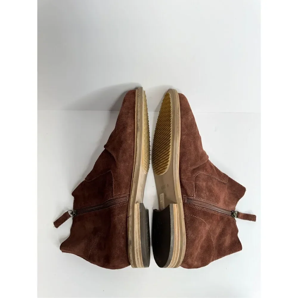 Kelsi Dagger Boots Size 10 Women’s Suede Upper Ruched Coffee Bean Brown Booties‎